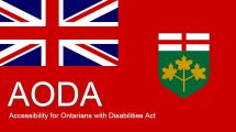 Ontario flag with AODA text