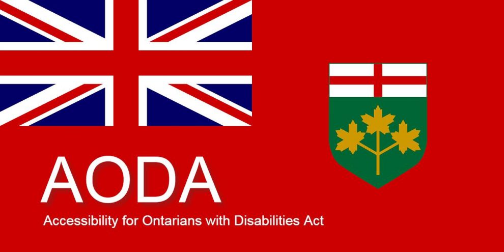 Ontario flag with AODA text